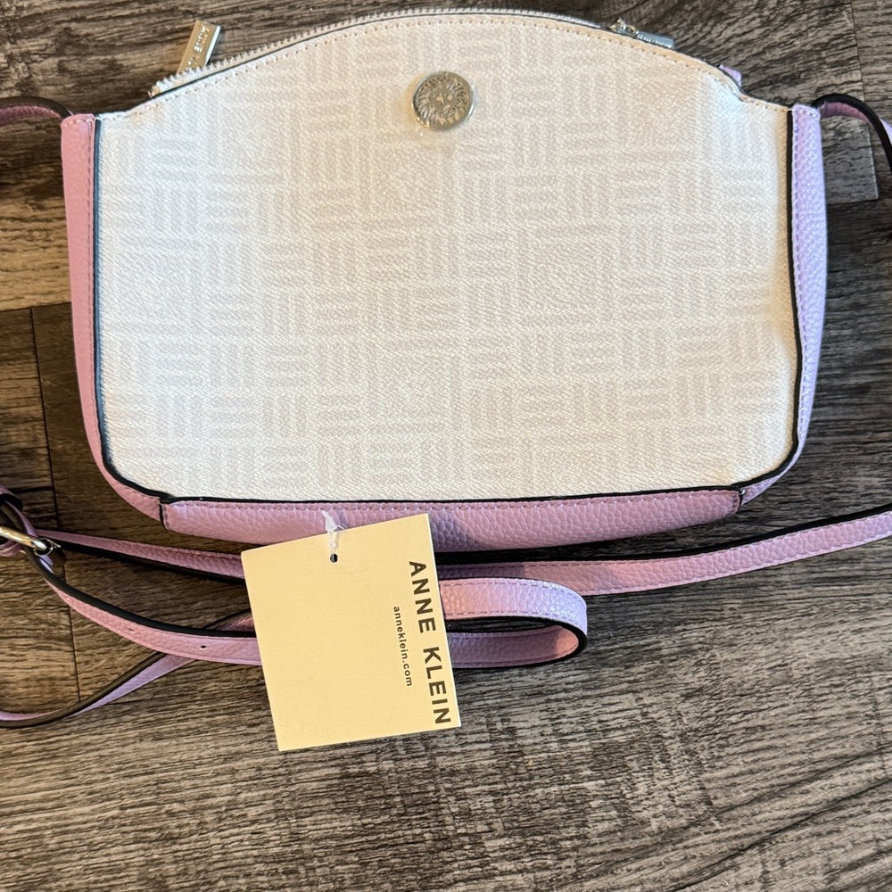 Anne Klein White and Lilac Crossbody Bag